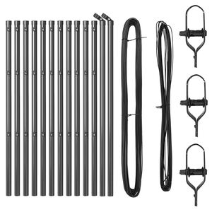 vidaXL Stâlpi de Gard Manual 13 pcs Gri Ø32mm 100 cm Oțel galvanizat