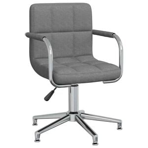 vidaXL Scaun de birou pivotant, gri deschis, material textil