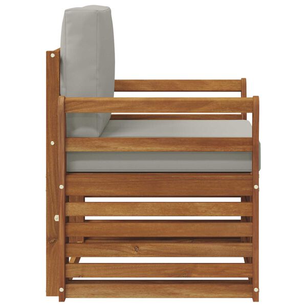 vidaXL Set de canapele de exterior cu pernă natural 75,5 x 63 x 73 cm