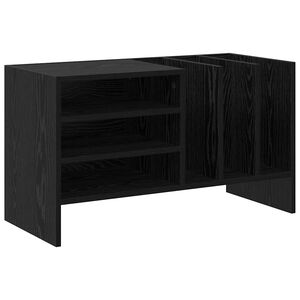 vidaXL Dulap pentru discuri de vinil Stejar Negru 78,5 x 35 x 45 cm