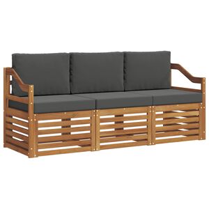 vidaXL Seturi de canapele cu pernă 3 pcs Natural și Antracit