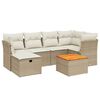 vidaXL Set canapele de grădină, 7 piese, cu perne, bej, poliratan
