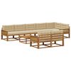 vidaXL Set de canapele de exterior cu pernă 9 pcs Natural și Bej