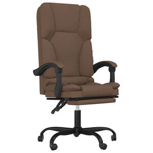 vidaXL Fotoliu de birou rabatabil cu masaj, maro, textil