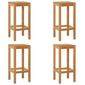 vidaXL Scaun de bar 4 pcs natural Lemn solid de tec