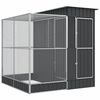 vidaXL Volieră cu extensie argintie 209x203x216 cm oțel