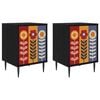 vidaXL Dulap de noapte ESSEN 2 buc. Stejar Negru 36 x 33 x 51 cm