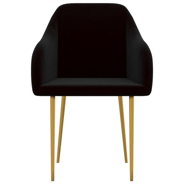 vidaXL Scaune de sufragerie, 6 buc, negru, catifea