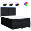 vidaXL Pat box spring cu saltea, negru, 140x190 cm, textil