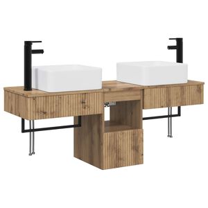 vidaXL Set dulap baie 3 buc. Stejar Artizanal 53 x 35 x 39 cm