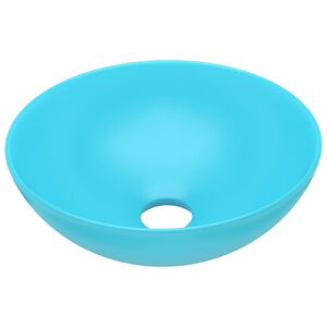 vidaXL Chiuvetă de baie, verde deschis, ceramică, rotund