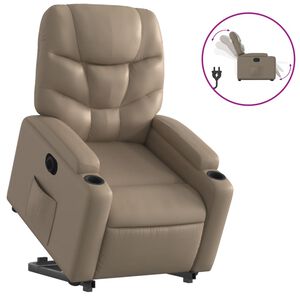 vidaXL Fotoliu rabatabil electric cu ridicare, cappuccino