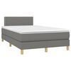 vidaXL Pat box spring cu saltea, gri &icirc;nchis, 120x190 cm, textil