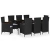 vidaXL Set mobilier de grădină cu perne, 9 piese, negru