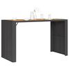 vidaXL Masă bar grădină blat lemn acacia negru 185x80x110 cm poliratan