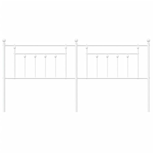 vidaXL Tăblie de pat metalică, alb, 200 cm