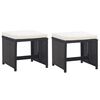 vidaXL Set mobilier de exterior cu perne, 11 piese, negru, poliratan