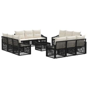 vidaXL Set de canapele pentru grădină 13 buc. Negru poliratan