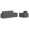 vidaXL Set de canapea 2 pcs Gri &icirc;nchis 222 x 80 x 82 cm țesătură