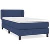 vidaXL Pat box spring cu saltea, albastru, 90x200 cm, textil