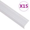 vidaXL Profile trepte &icirc;n formă de L, 15 buc, argintiu, 90 cm, aluminiu