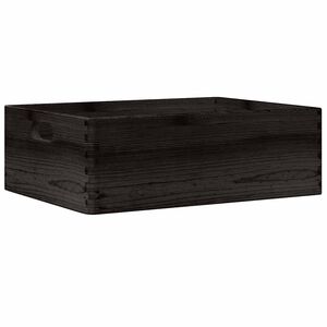 vidaXL Cutie din lemn cu m&acirc;nere negru 40x30x13 cm lemn masiv de pin