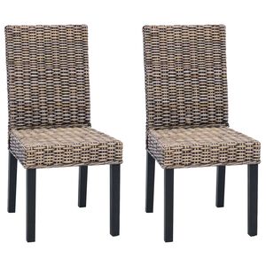vidaXL Scaun de sufragerie GENDT 2 buc. Negru spălat 45 x 54 x 93 cm