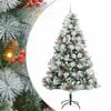 vidaXL Brad de Crăciun artificial cu benzi LED Verde și alb 240 cm