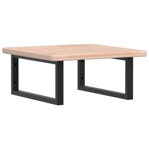 vidaXL Raft pentru lavoar montat pe perete, oțel și lemn masiv stejar