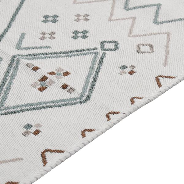 vidaXL Covor, bej și albastru, 80x300 cm, bumbac