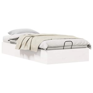 vidaXL Cadru de pat ottoman cu depozitare Alb 80 x 200 cm