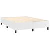 vidaXL Pat box spring cu saltea, alb, 140x200 cm, piele ecologică
