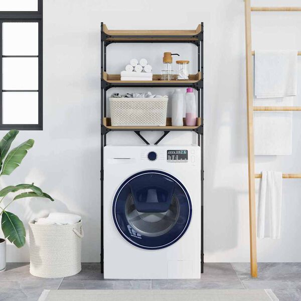 vidaXL Raft pentru mașină de spălat Stejar Artizanal 67 x 25 x 163 cm