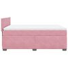 vidaXL Pat box spring cu saltea, roz, 140x190 cm, catifea