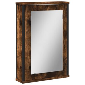 vidaXL Dulap baie cu oglindă stejar fumuriu 42x12x60 cm lemn compozit