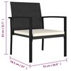 vidaXL Set de mobilier pentru grădină, 7 piese, negru, poliratan