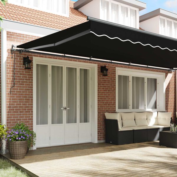 vidaXL Cortina Retractabilă Negru 600 &times; 300 cm Țesătură și Aluminiu