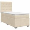vidaXL Pat boxspring cu saltea cu headboard Crem 90 x 200 cm Țesătură
