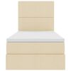 vidaXL Pat cu saltea și spațiu de depozitare Creme 100 x 200 cm