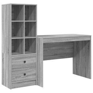 vidaXL Birou Gri Sonoma 145.5 x 50 x 127 cm 2 buc.