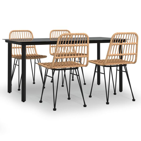 vidaXL Set mobilier de grădină, 5 piese, poliratan