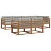 vidaXL Set de canapele de exterior 8 buc. Natural și gri deschis