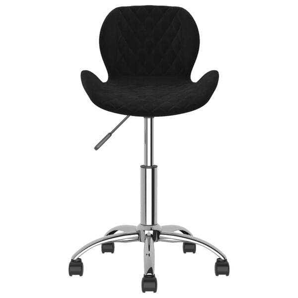 vidaXL Scaune de sufragerie pivotante 6 buc, negru, catifea