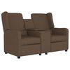 vidaXL Fotoliu rabatabil cu 2 locuri/suport pahar, maro, textil