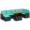 vidaXL Set canapele grădină cu perne 8 piese gri poliratan/lemn acacia