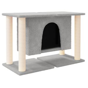 vidaXL Ansamblu de pisici, st&acirc;lpi din funie sisal, gri deschis, 50 cm
