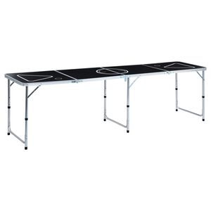 vidaXL Masă de joc cu bere tip ping pong, pliabilă, negru, 240 cm