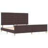 vidaXL Cadru de pat cu headboard Maro &icirc;nchis 200 x 200 cm țesătură