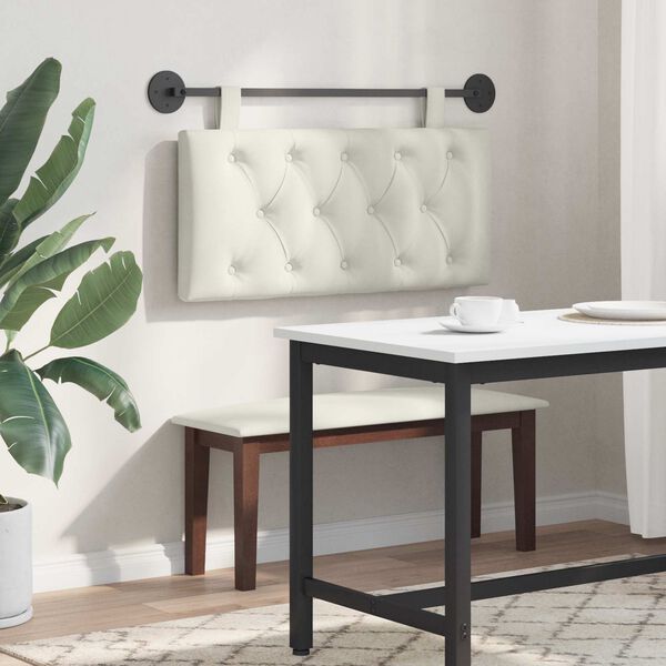 vidaXL Cap de pat suspendat Pe perete Crem 90 x 55 x 7 cm Catifea