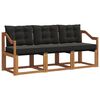 vidaXL Set de canapele de exterior 3 buc. Natural și Negru